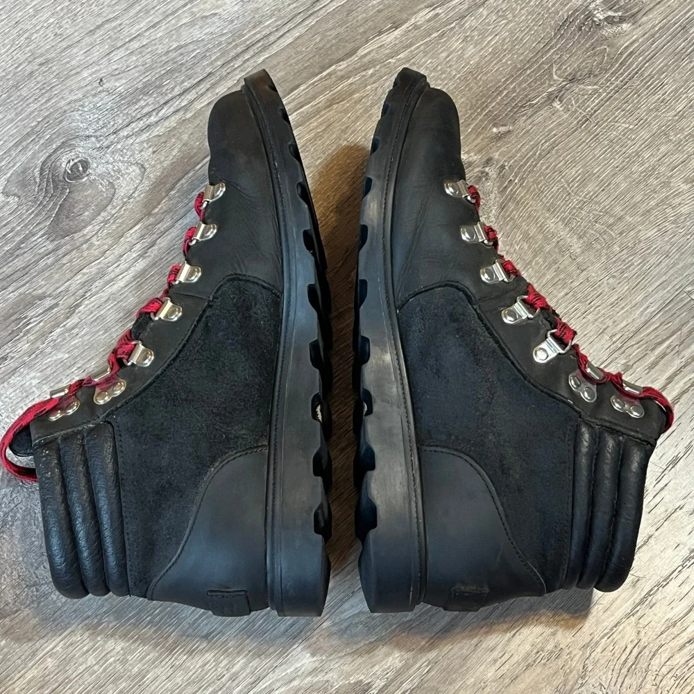 Sorel Ainsley Conquest Black Combat Waterproof Leather Hiking Boot NL3091-010 10